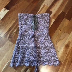 Lace strapless top xs